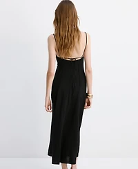 Mango Women's Stitching Details Midi Dress