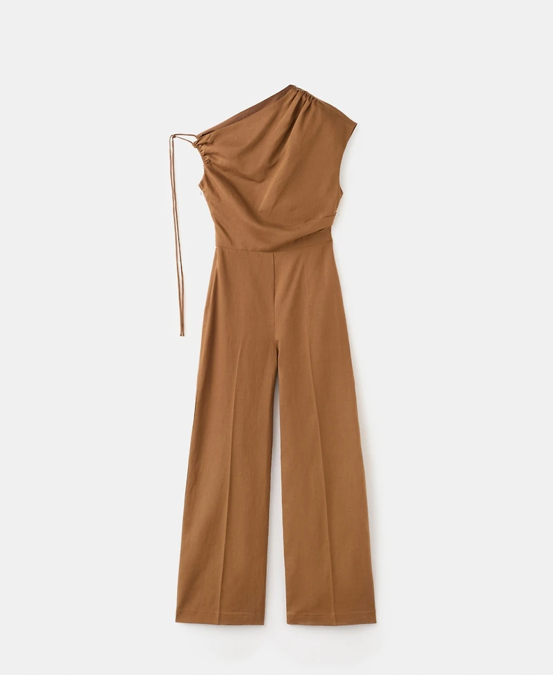 Mango Women's Asymmetrical Lyocell-Linen Jumpsuit