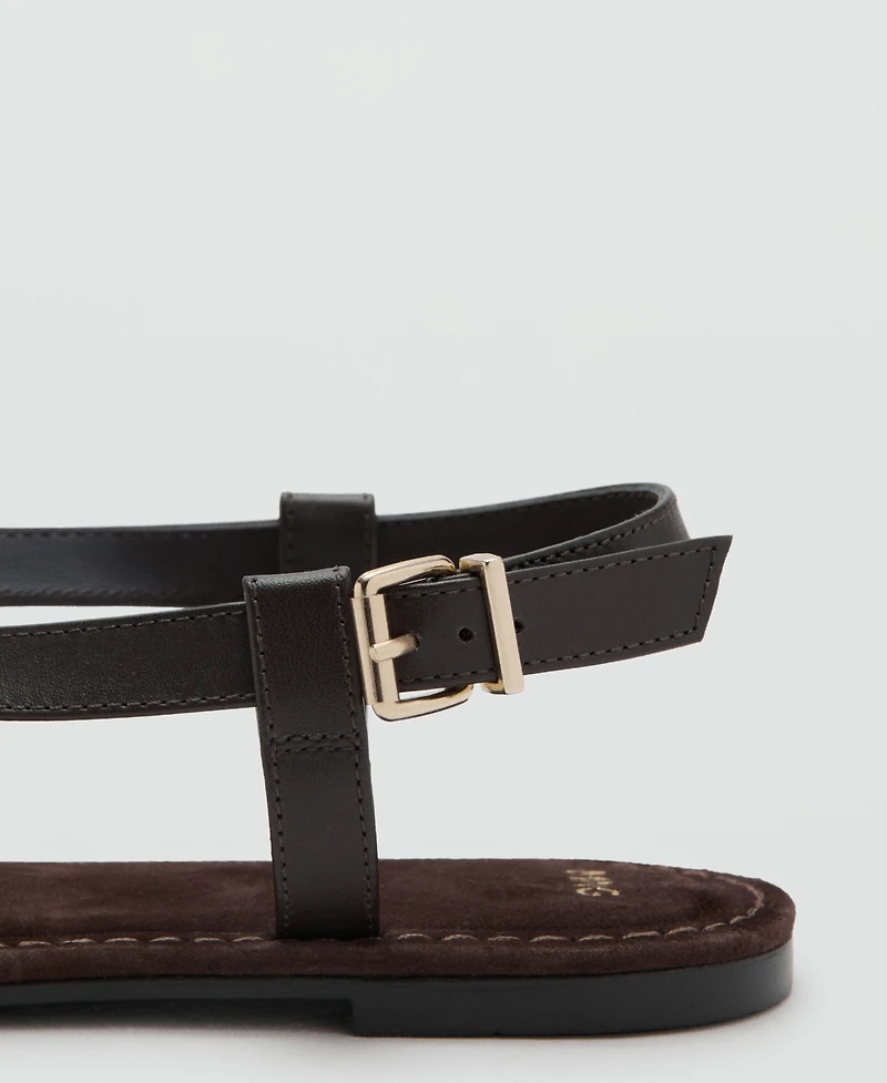 Mango Women's Straps Leather Sandals