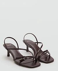 Mango Women's Straps Kitten Heel Sandals