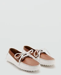 Mango Women's Multicolor Leather Boat Shoes