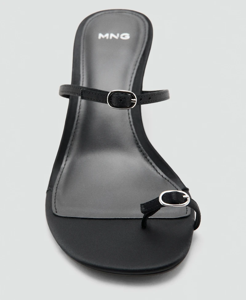 Mango Women's Satin Straps Heeled Sandals