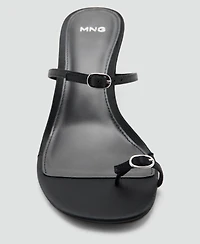 Mango Women's Satin Straps Heeled Sandals