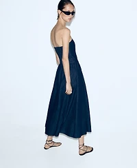 Mango Women's Strapless Denim Dress