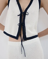 Mango Women's Bow Tie Waistcoat Top