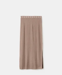 Mango Women's Buttons And Side Slit Skirt