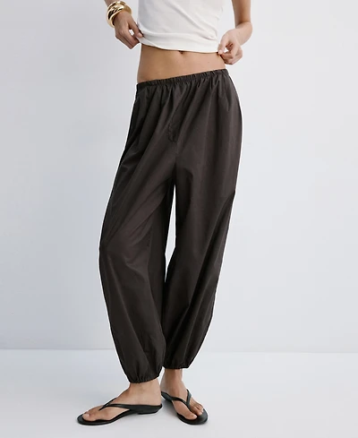 Mango Women's Baggy Cotton Pants