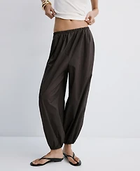 Mango Women's Baggy Cotton Pants