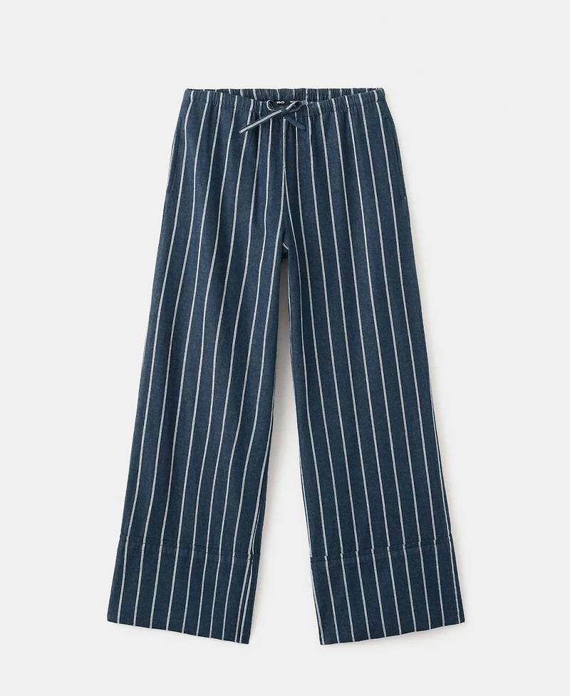Mango Women's Turn-Up Hem Striped Pants