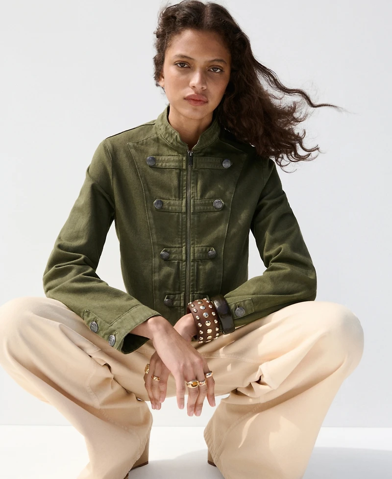 Mango Women's Band Collar Fitted Jacket