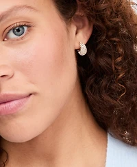On 34th Small Pave C-Hoop Earrings, 0.63", Macy's Exclusive