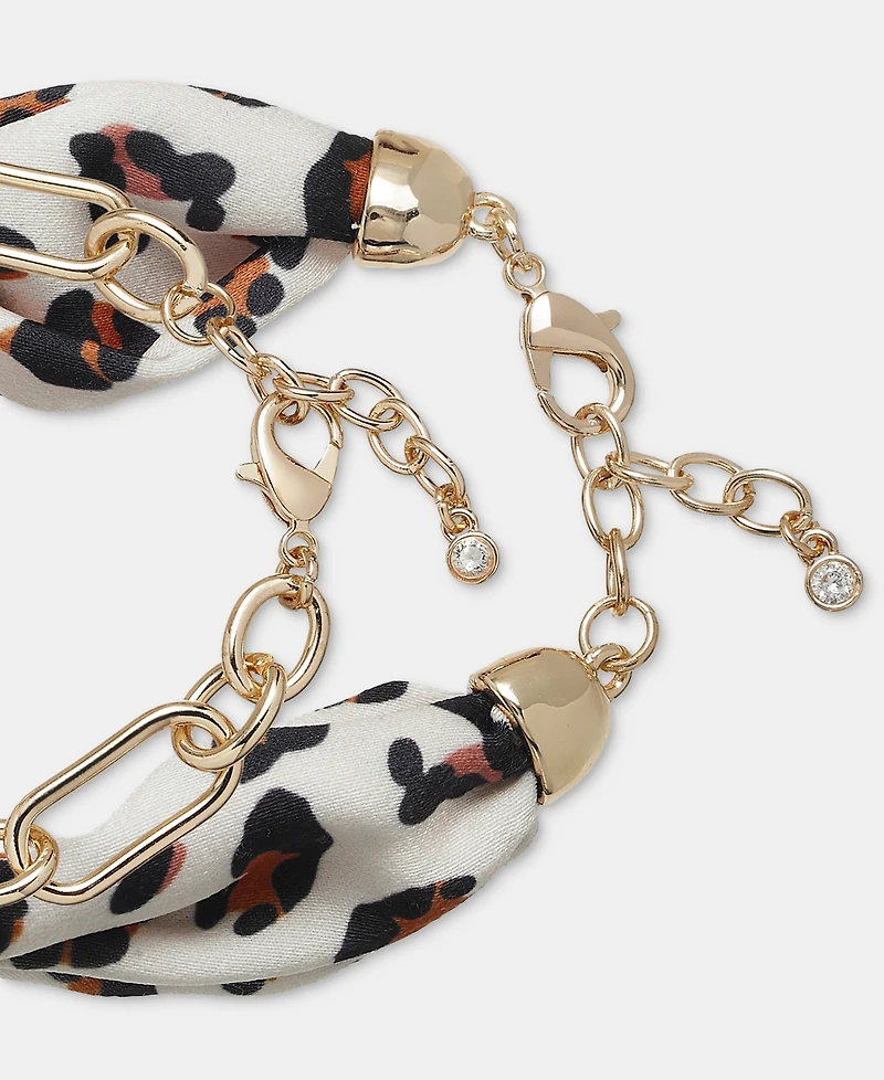 On 34th Leopard Scarf & Link Flex Bracelets, 2-Piece Set, Macy's Exclusive