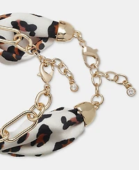 On 34th Leopard Scarf & Link Flex Bracelets, 2-Piece Set, Macy's Exclusive