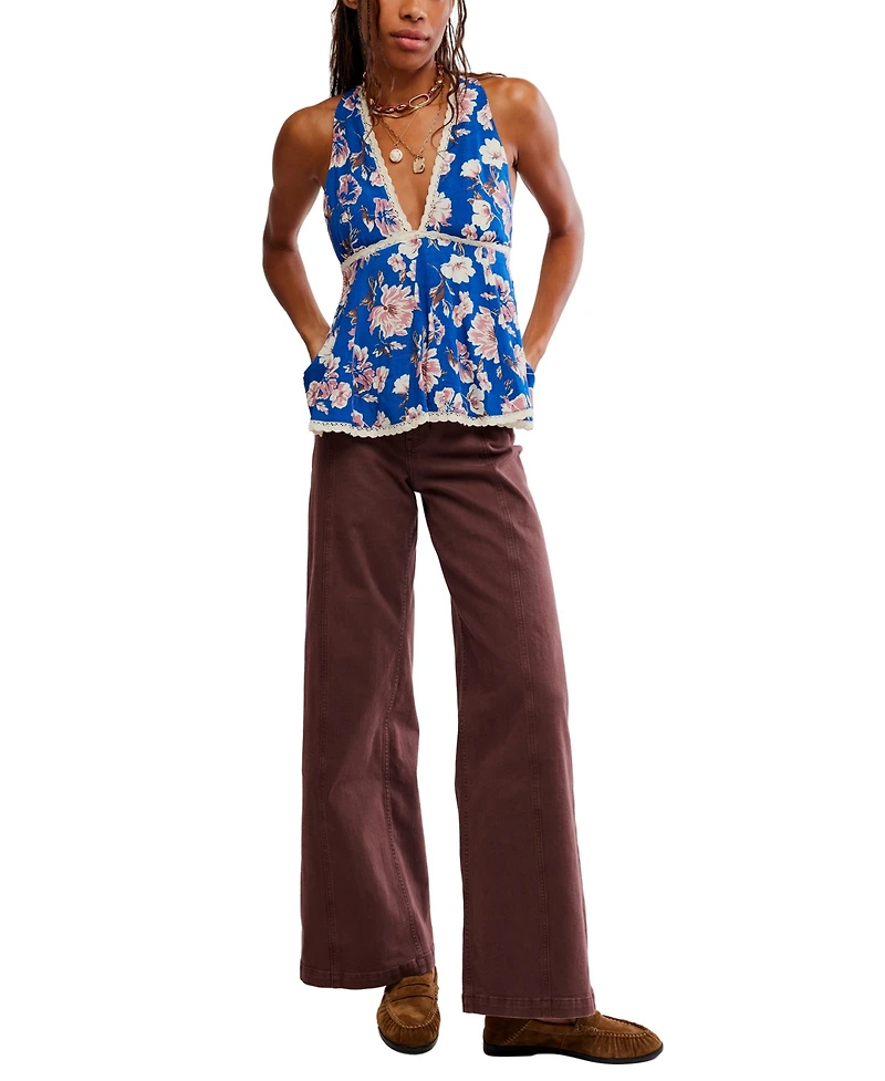 Free People Women's Rome Printed V-Neck Tank Top