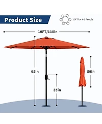 gaomon Feet Outdoor Table Patio Umbrella, Waterproof Uv Protection for Garden, Backyard