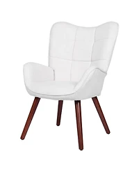 homfan Mid-Century Modern Upholstered Dining Chairs with Back Support and Metal Legs, Accent Chairs for Kitchen, Dining Room, Living Room