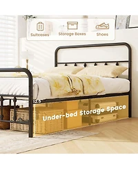 Costway Bed Frame with Headboard Under Bed Storage No Box Spring Needed
