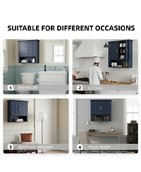Midola Bathroom Wall Storage Cabinet, Multi-functional Wall Mounted Cabinet with Adjustable Shelves