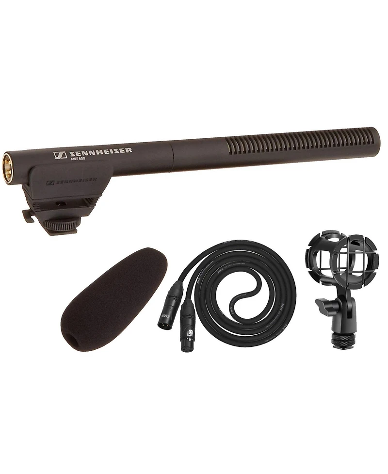 Sennheiser Mke 600 Shotgun Microphone Kit - Xlr Video Mic with Shockmount, Cable & Foam Windscreen