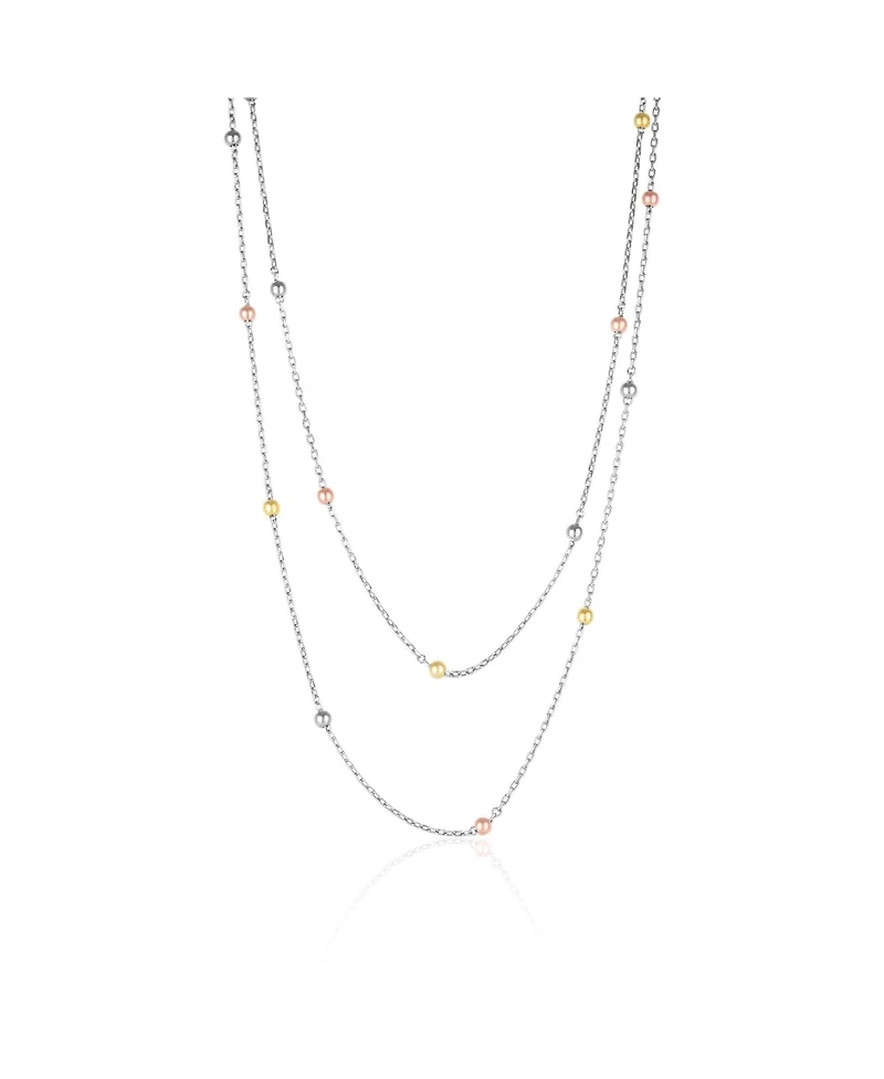 Spero London Dorissa Multicolour Sterling Silver Beaded Double Necklace