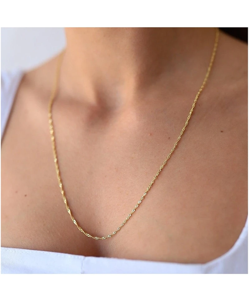 Spero London Twisted Curb Singapore Sterling Silver Chain Adjustable