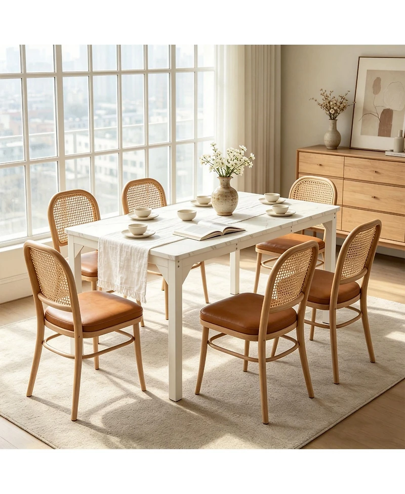 homfan 71-Inch Industrial Dining Table for 6-8, Rectangular Kitchen Table with Sturdy Metal Framend