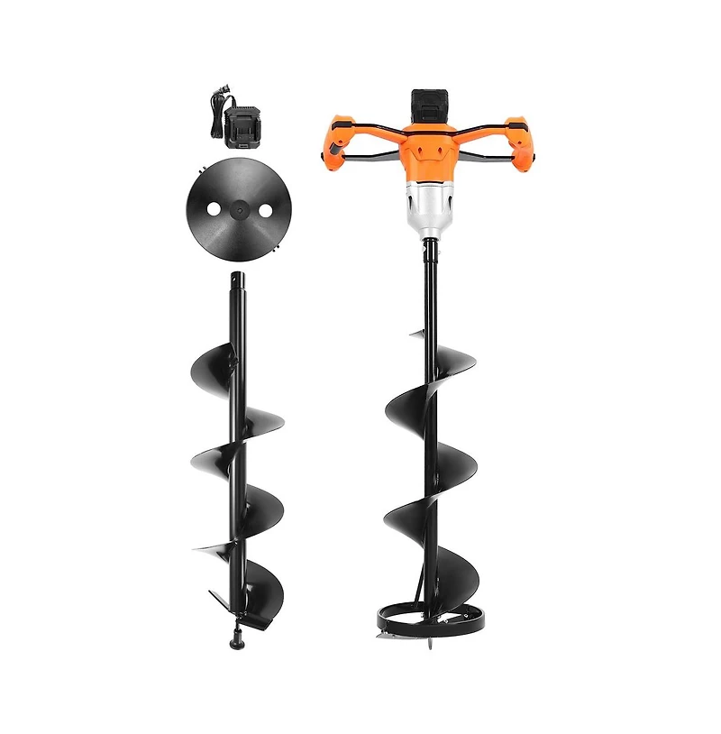 Sugift 20V Cordless Ice Auger with 8 in 2-in-1 Drill Bit and Brushless Motor