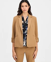 Ak Anne Klein Petite 3/4-Sleeve One-Button Blazer