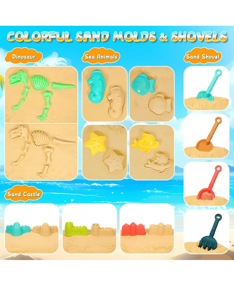 Gnuadz Beach Sand Toys Sandbox Bucket Truck Molds Castle Kit