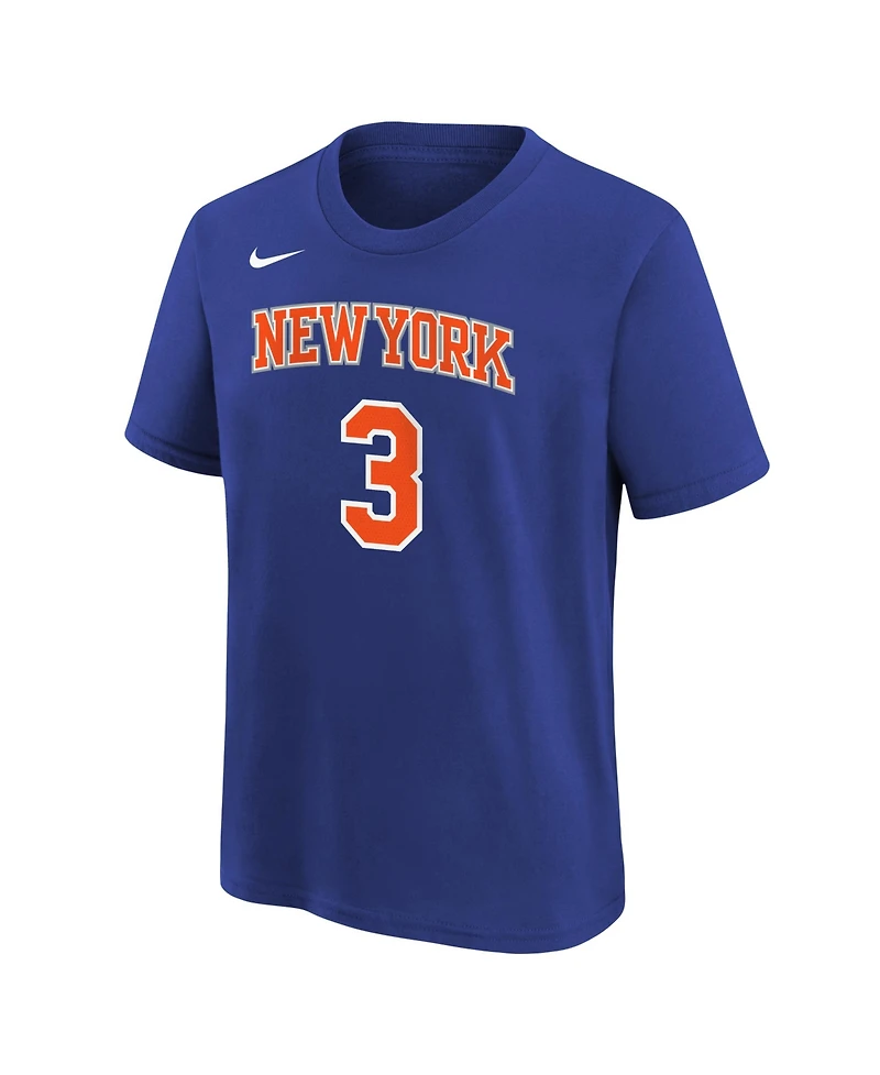 Nike Big Boys and Girls Josh Hart Blue New York Knicks Icon Name Number T-Shirt