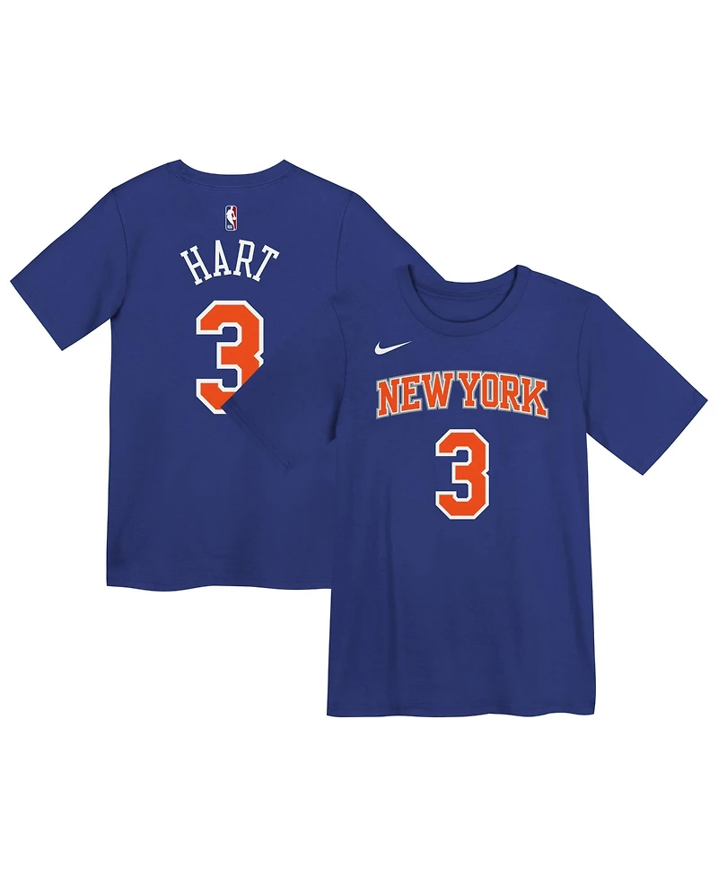 Nike Preschool Josh Hart Blue New York Knicks Icon Name Number T-Shirt