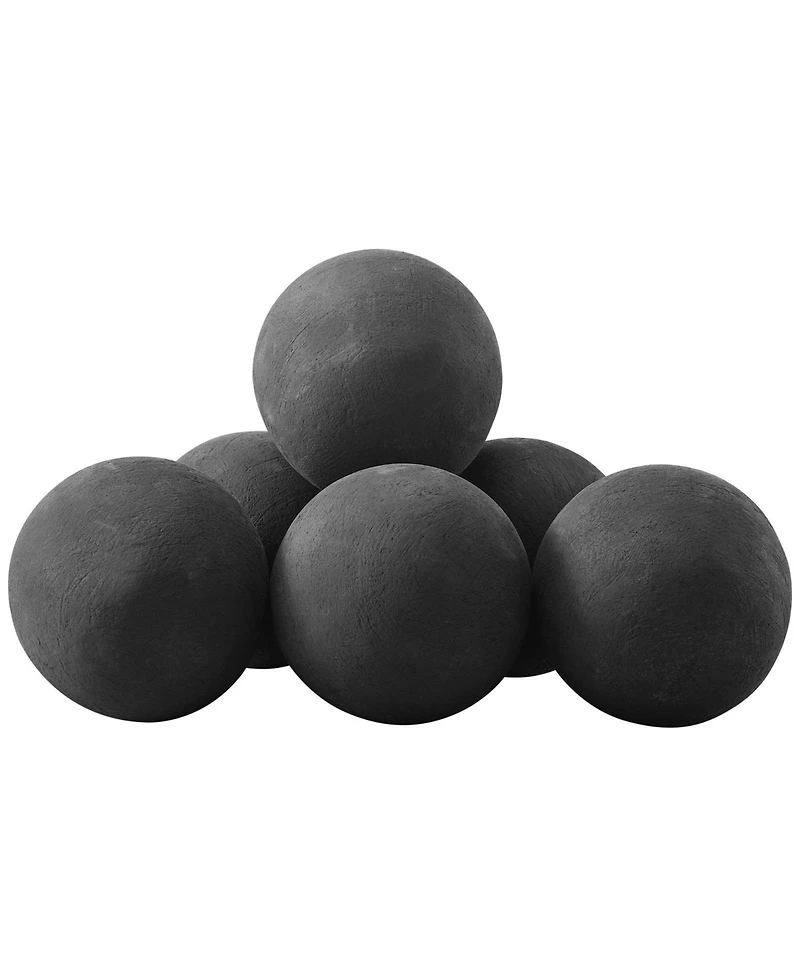 Cozito Ceramic Fire Balls, 5 inches 6-Piece Round Fire Stones for Propane Gas Fire Pits