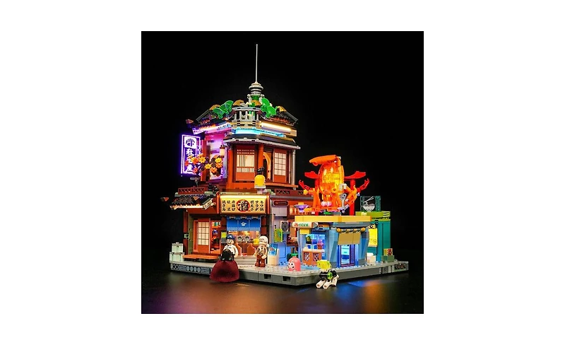 Lumibricks Cyberpunk Japanese Izakaya Neon City Future Pub Led Light Model Set