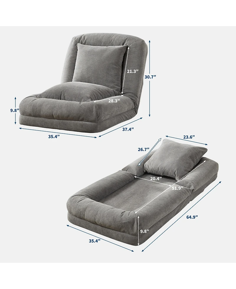 gaomon 5 Adjustable Position Human Dog Bed, Lazy Floor Lounge Sofa Chair Bed for Living Room Bedroom