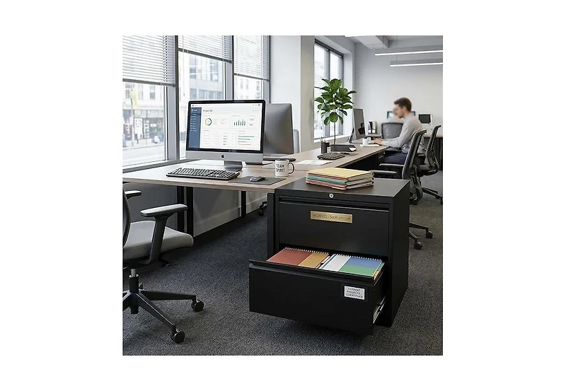 gaomon lockable pull-out filing cabinet, metal drawers, office storage cabinet, steel file organizer, suitable for storing letters, legal documents