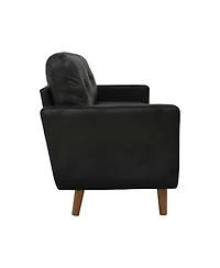 Rainsken 65 inch Small Loveseat, Comfy Mini Cloud Couch, breathable Foil fabric and solid wood legs, for Living Room Apartment