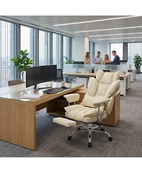 gaomon Ergonomic Desk Chair with Foot Rest and Ergonomic Pocket Spring Lumbar Support,150degree(s)Reclining Adjustable Armrests, Office Chair