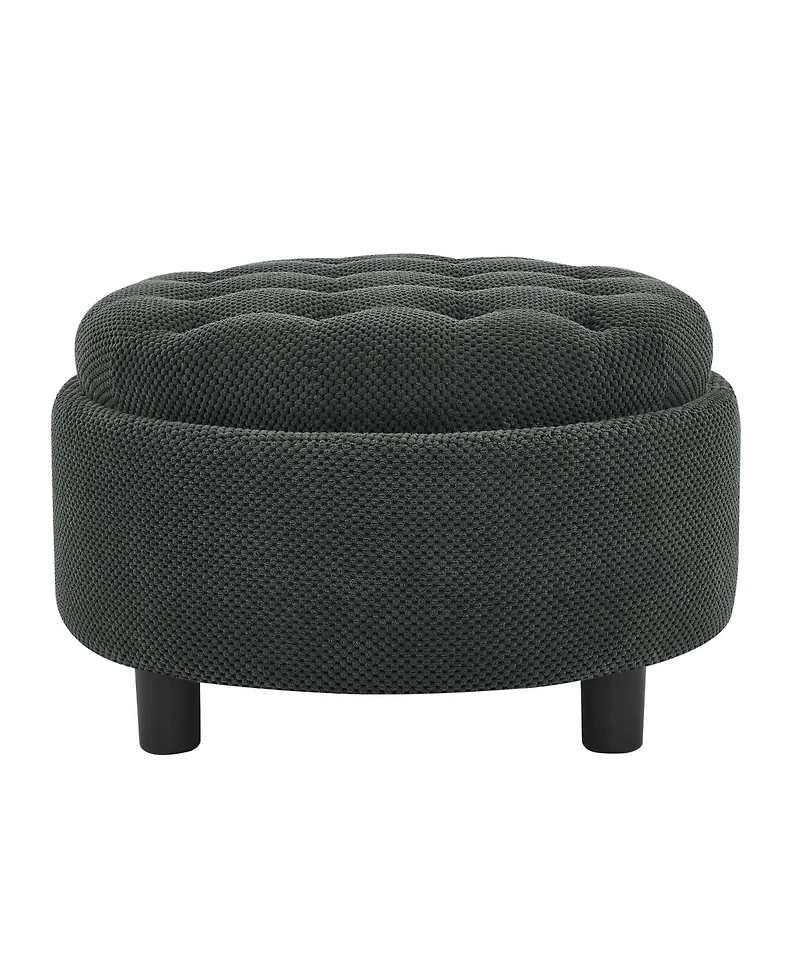 Rainsken 25 Inch Round Storage Ottoman