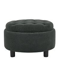 Rainsken 25 Inch Round Storage Ottoman