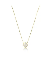 The Lovery Cz Single Clover Necklace 14K Gold-Plated Sterling Silver