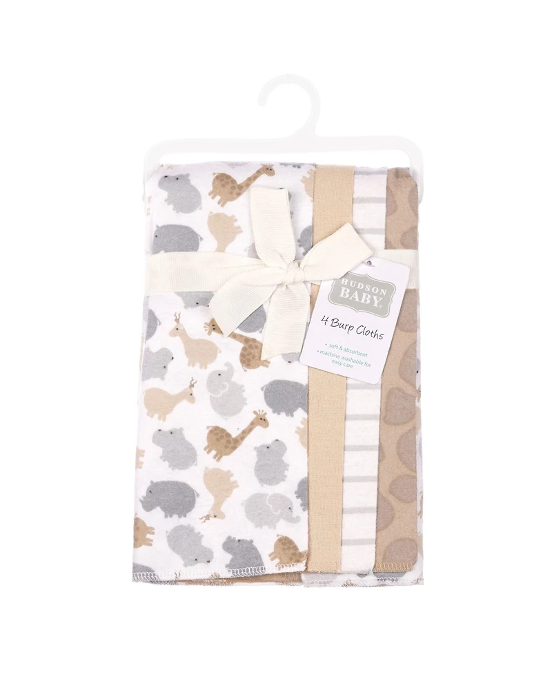 Hudson Baby Infant Cotton Poly Flannel Burp Cloths