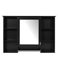 Midola 42 inch Wall Mounted Medicine Cabinet with Adjustable Shelf and Soft Close Door, High-Define Mirror with Storage for Bathroom Vanity