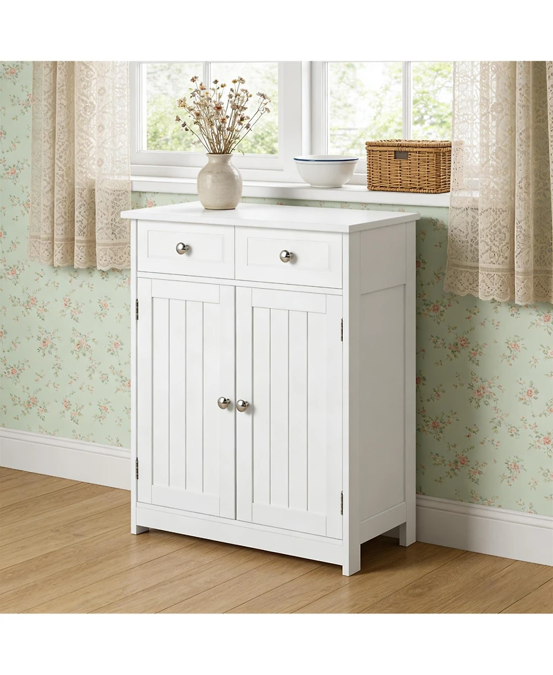 Clihome Freestanding Storage Cabinet with Drawers and Adjustable Shelf, Entryway Floor Cabinet