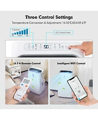 Costway 8800 Btu (14000 Btu Ashrae) Portable Air Conditioner 4-in-1 Air Cooler With App and WiFi Smart Control