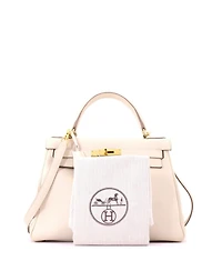 Pre-Owned HERMES Kelly 28 Handbag Light Togo with Gold Hardware