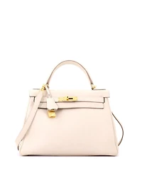 Pre-Owned HERMES Kelly 28 Handbag Light Togo with Gold Hardware