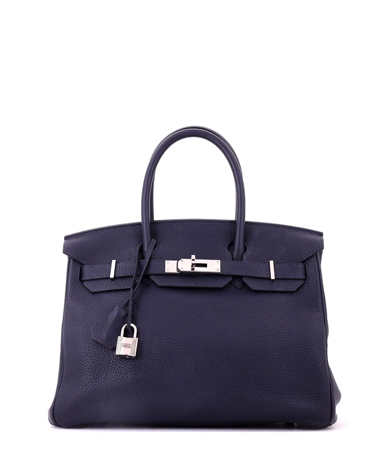 Pre-Owned HERMES Birkin 30 Handbag Verso Togo with Palladium Hardware