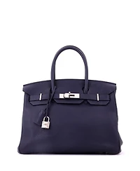 Pre-Owned HERMES Birkin 30 Handbag Verso Togo with Palladium Hardware