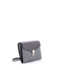 Pre-Owned Goyard Chypre Wallet on Strap Coated Canvas with Leather