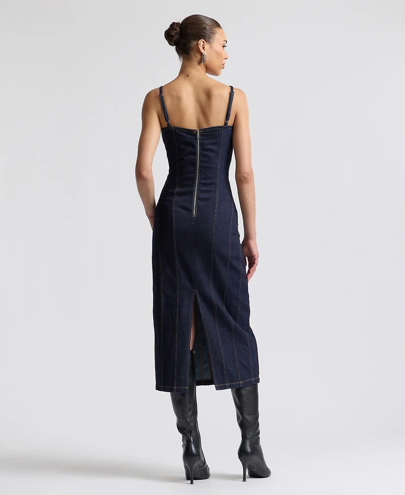 Avec Les Filles Women's Seamed Midi Dress